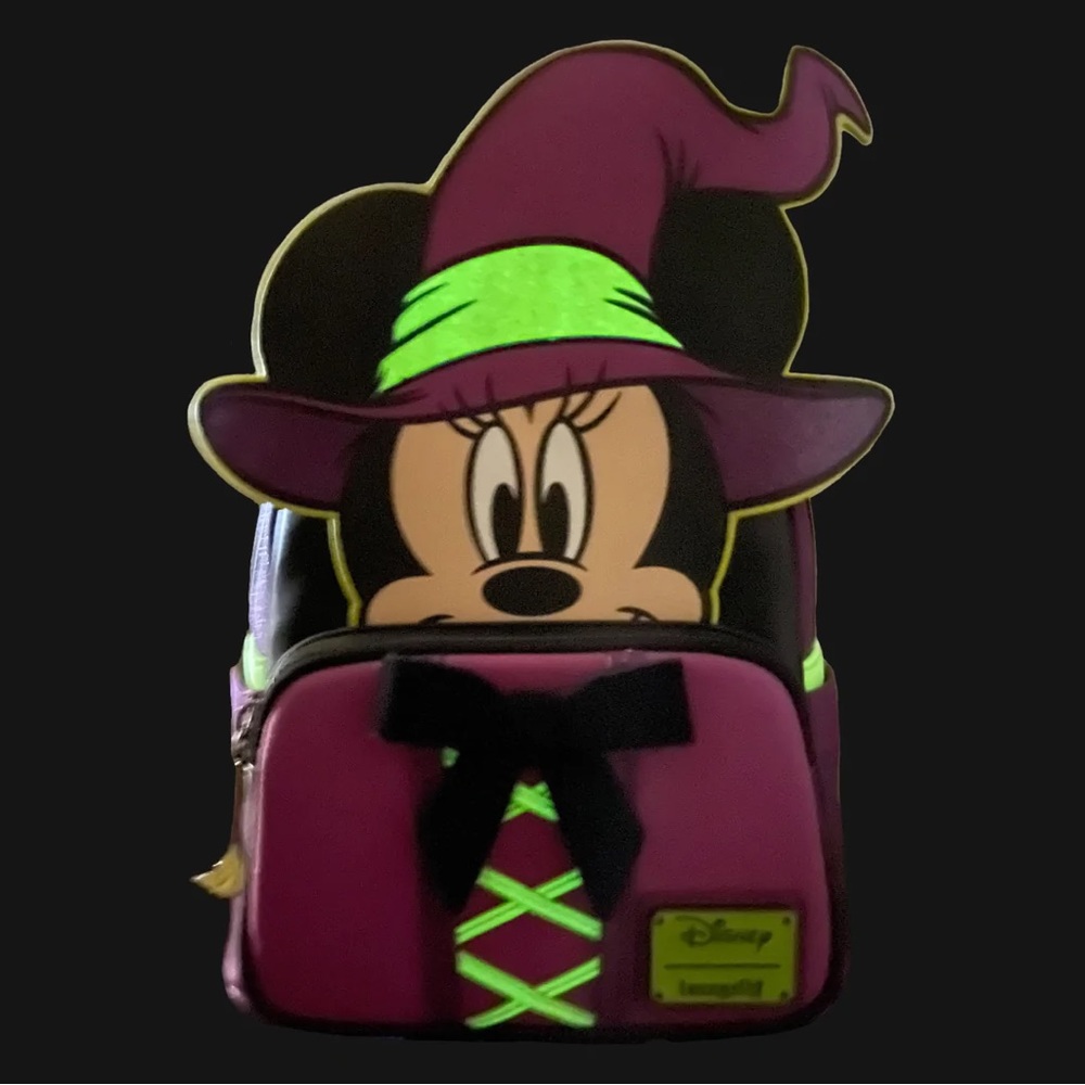 Loungefly Disney Wickedly Cute Witch Minnie Cosplay Glowing Mini Backpack - Picture 5 of 8